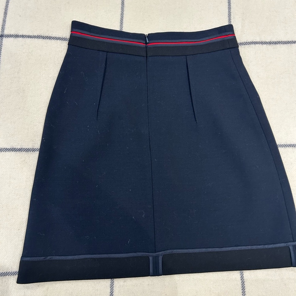 Boden Navy Skirt with Red and Gold Stripes - Picture 3 of 5